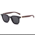 Lunettes de Soleil Noires - Branches en Bois Naturel