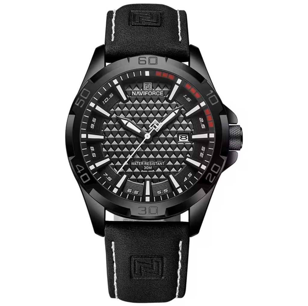 Montre NAVIFORCE Sport Étanche - Bracelet Cuir Bleu