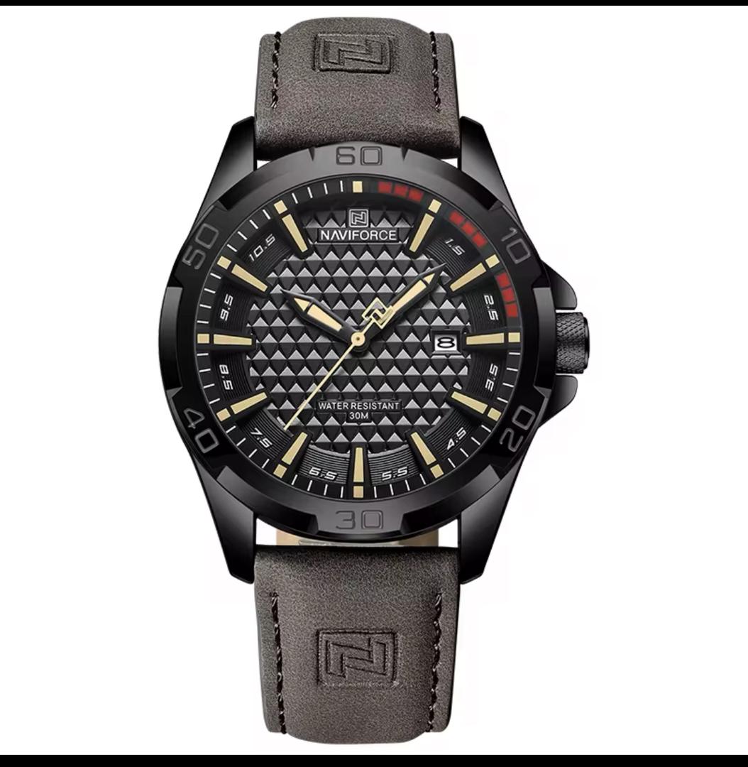 Montre NAVIFORCE Sport Étanche - Bracelet Cuir Bleu