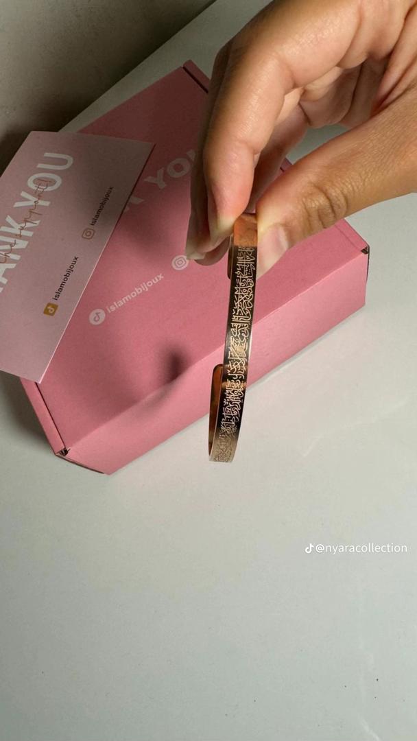 Bracelets Joncs Ayatul Kursi - Or, Argent, Or Rose et Bronze