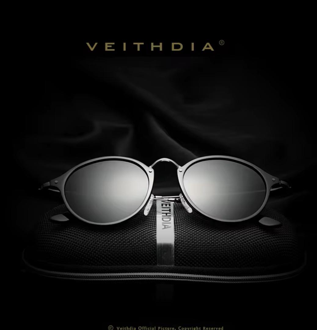 Lunettes de Soleil VEITHDIA Rondes - Verres Miroir Argent