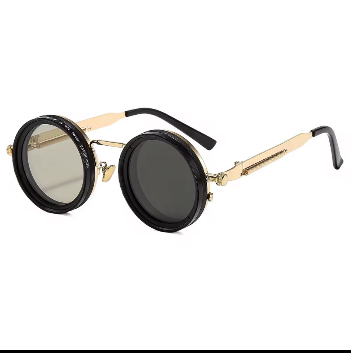 Lunettes de Soleil Rondes Steampunk - Teinte Réglable Manuellement